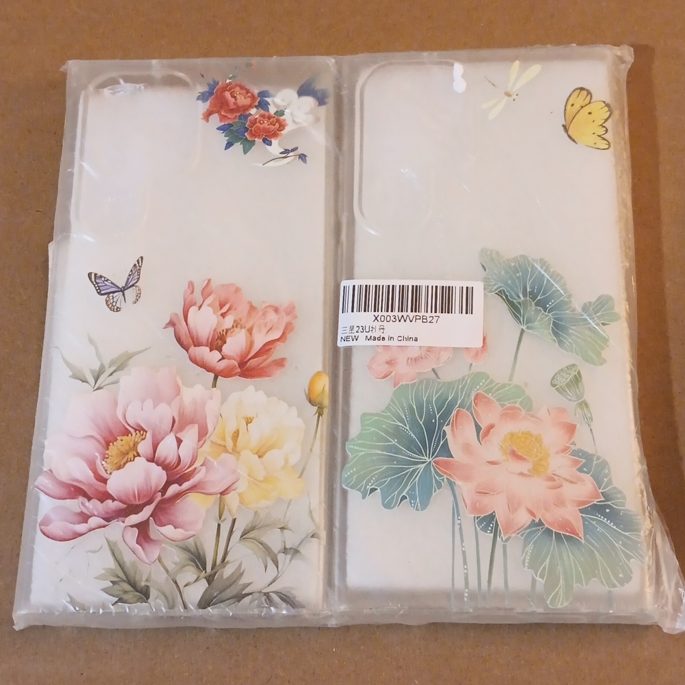 Samsung Galaxy 23 Cell Phone Case 2pack Flowers and Butterflies